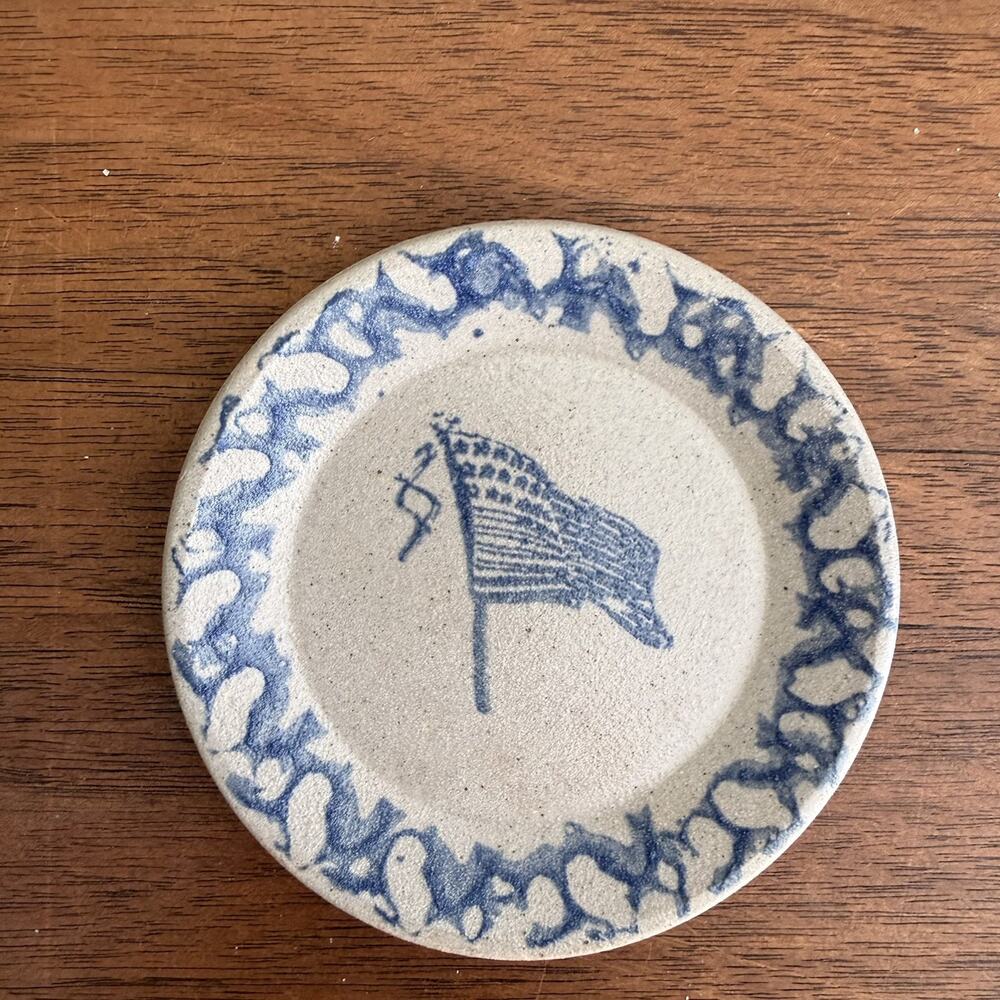 Vintage Pottery Stoneware Miniature Plate